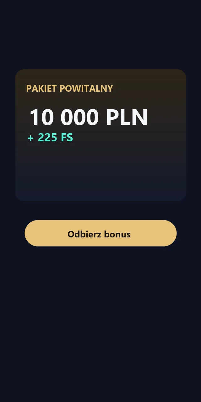 Makieta ekranu telefonu z kartą bonusu, nie zrzut oficjalnej aplikacji